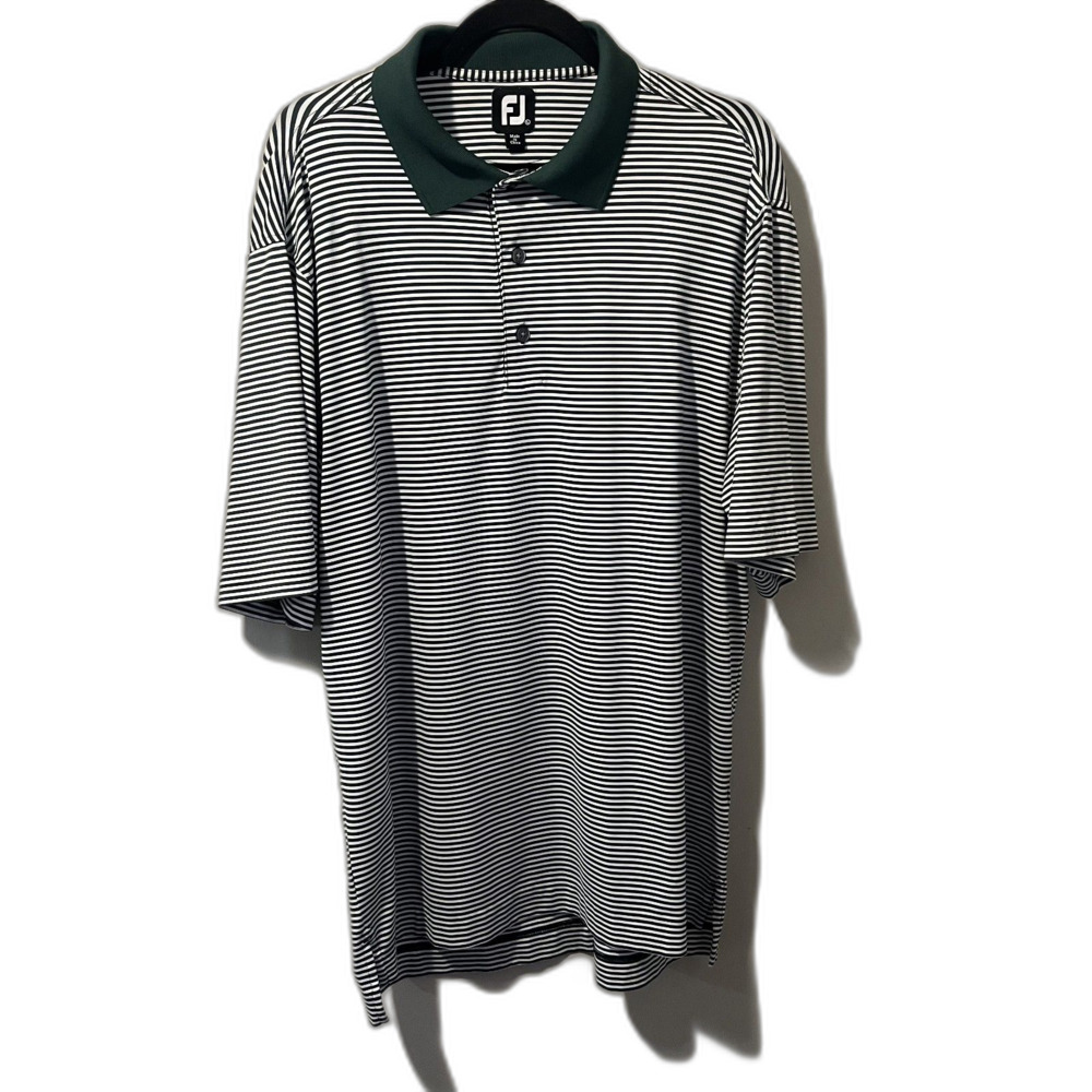 FootJoy Golf Polo, Men's Large Green and White